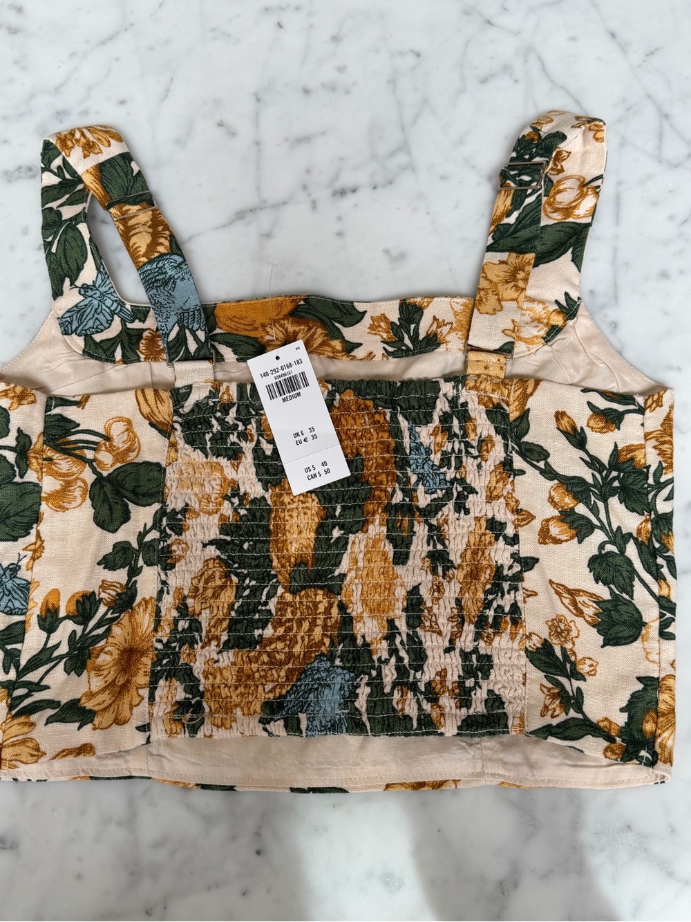 Abercrombie & Fitch Floral Square Neck Crop Top - NWT - Picture 4 of 5